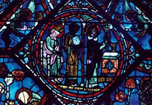 St Gilesin messu, lasimaalaus, Chartresin katedraali, Ranska, 1194-1260 tekijältä Unbekannt