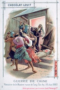 Verilöyly Venäjän Tong-Tin-Anin lähetystössä, Boxer Rebellion, Kiina, 10. kesäkuuta 1900 tekijältä Unbekannt