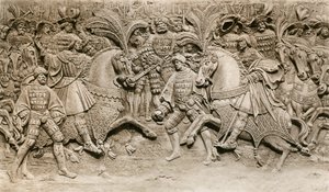 Henrik VIII:n ja Francis I:n tapaaminen kultakankaalla, 1520, 1902 tekijältä Unbekannt