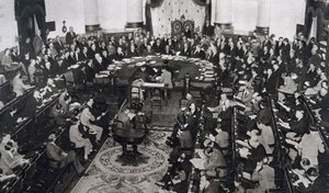 SDN:n tai Kansainliiton kokous 10.6.1929 senaatin palatsissa Madridissa, Espanjassa tekijältä Unbekannt