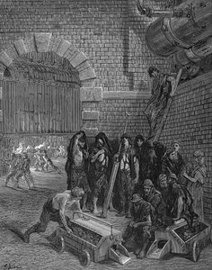 Miehet pitävät tauon retorttien syytyksestä, Lambeth Gasworks, 1872 tekijältä Unbekannt