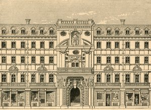 Mercers Chapel, sellaisena kuin se rakennettiin uudelleen palon jälkeen, 1897. tekijältä Unbekannt