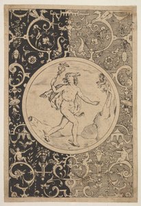 Mercury koristeellisessa kehyksessä groteskeilla, n. 1600-1630. tekijältä Unbekannt