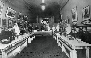 Sotilaallinen ruokala, Gare St Lazare, Pariisi, Ensimmäinen maailmansota, 1914-1918 tekijältä Unbekannt