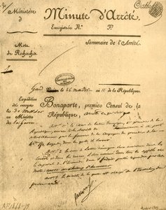 Ministerin määräys La Tour dAuvergnesta, 15. heinäkuuta 1803, 1921. tekijältä Unbekannt