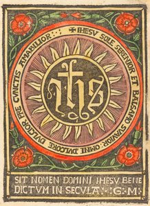 Monogrammi JHS liekeissä, n. 1500. tekijältä Unbekannt