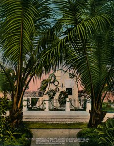Espanjalaisten vuonna 1871 teloimien kuubalaisten lääketieteen opiskelijoiden muistomerkki, Havanna, Kuuba, c1920 tekijältä Unbekannt