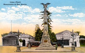 Kenraali San Martinin muistomerkki, Lima, Peru, 1900-luvun alku tekijältä Unbekannt