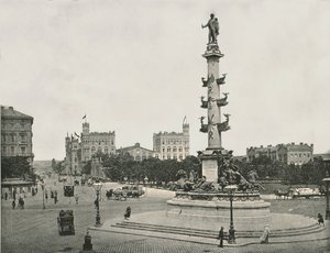Wilhelm von Tegetthoffin muistomerkki Pratersternissä, Wien, Itävalta, 1895. tekijältä Unbekannt