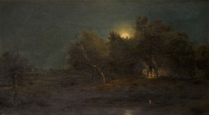 Moonlight Scene, 1800-1850. tekijältä Unbekannt