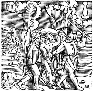 Mooses vapauttaa israelilaiset Egyptistä, 1557 tekijältä Unbekannt