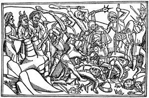 Mooses rukoilee Israelin voiton puolesta, 1480 1964 tekijältä Unbekannt