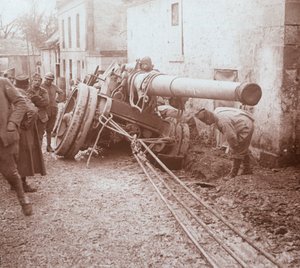 Liikkuva raskas tykistö, Genicourt, Pohjois-Ranska, c1914-c1918 tekijältä Unbekannt