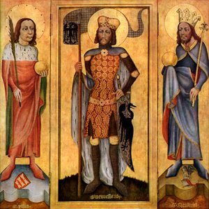 Mulhousen alttaritaulu, avoin, c1385 1955 tekijältä Unbekannt