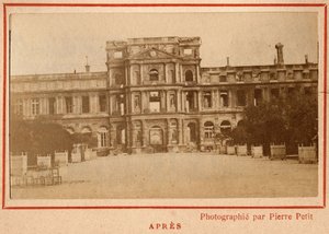 Pariisin kunta (1871): näkymä Palais des Tuileries