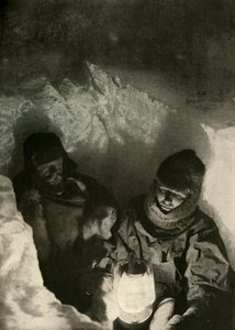 Murray ja Priestley menevät alas Green Lakessa kaivettua kuilua, c1908, 1909 tekijältä Unbekannt