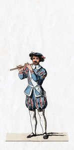 Muusikko, pukusuunnittelu Shakespearen näytelmään, Henry VIII, 1800-luku tekijältä Unbekannt