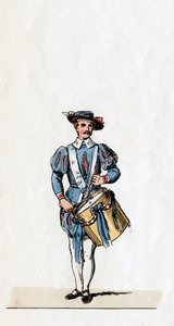 Muusikko, pukusuunnittelu Shakespearen näytelmään, Henry VIII, 1800-luku tekijältä Unbekannt