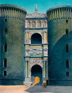 Napoli - Castel Nuovo, Arco DAragona, c1900. tekijältä Unbekannt