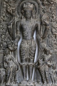 Intian kansallismuseo, Delhi. Vishnu. Pala, 9.-10. vuosisadalla jKr. Itä-Intiassa. Kivi. Yksityiskohta. Intia. tekijältä Unbekannt