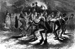 Amerikan intiaani päänahatanssi, 1600-luku vuodelta 1880 tekijältä Unbekannt