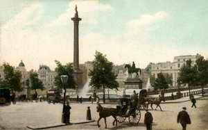 Nelsons-pylväs ja Trafalgar Square, Lontoo, 1906. tekijältä Unbekannt
