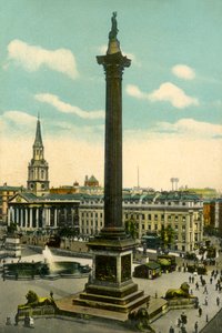 Nelsons-pylväs ja Trafalgar Square, Lontoo, 1910. tekijältä Unbekannt