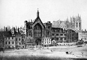New Palace Yard, Westminster, 1700-luvulla, n. 1905 tekijältä Unbekannt