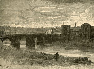Newportin silta ja linna, 1898. tekijältä Unbekannt