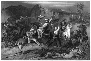 Yötaistelu ja hyökkäys matkatavaravaunuihin, 1857, c1860 tekijältä Unbekannt