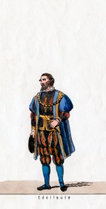 Aatelismies, pukusuunnittelu Shakespearen näytelmään, Henry VIII, 1800-luku tekijältä Unbekannt