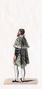 Aatelismies, pukusuunnittelu Shakespearen näytelmään, Henry VIII, 1800-luku tekijältä Unbekannt