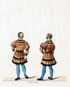 Aatelismies, pukusuunnittelu Shakespearen näytelmään, Henry VIII, 1800-luku tekijältä Unbekannt