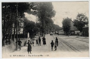 Normandia, Calvados (14), Ouistreham: näkymä Luc sur Mer -kadulle Riva Bellassa (Riva-Bella) - Postikortti 1800-luvun lopulla - 1900-luvun alussa tekijältä Unbekannt