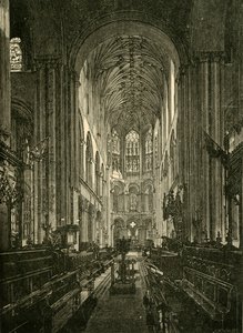 Norwichin katedraali. Kuoro, Katse itään, 1898. tekijältä Unbekannt