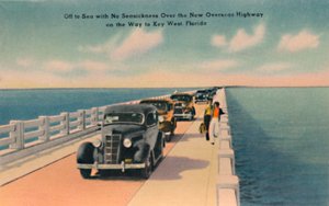 Merelle ilman merisairautta, New Overseas Highway Key Westiin, Florida, 1940-luku tekijältä Unbekannt