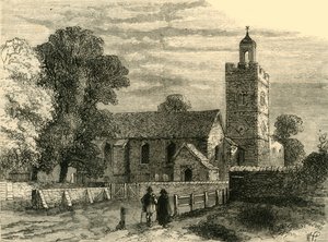 Vanha Camberwellin kirkko vuonna 1750, n. 1878. tekijältä Unbekannt