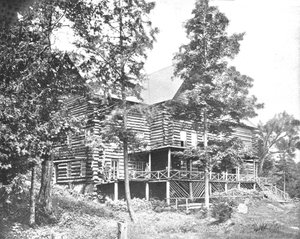 Old Log Cabin, Lake Placid, Adirondacks, New Yorkin osavaltio, USA, n. 1900. tekijältä Unbekannt