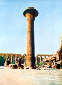 Yksi kuningas Taharqan pylväistä, Karnak, Egypti, 1900-luku tekijältä Unbekannt