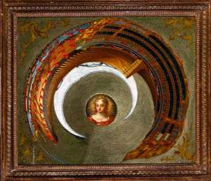 Optical Illusions Anamorfinen maalaus laivasta, n. 1744-1774 tekijältä Unbekannt