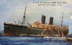 P. & O. S.S. Ranchi, 16 600 Tons Gross, Intian posti- ja matkustajapalvelu, 1934. tekijältä Unbekannt