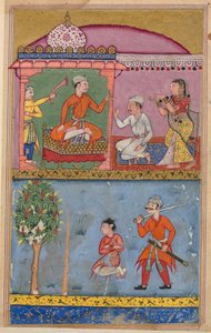 Sivu julkaisusta Tales of a Parrot Tuti-nama: tekstisivu, n. 1560. tekijältä Unbekannt
