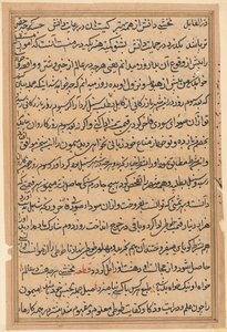 Sivu julkaisusta Tales of a Parrot Tuti-nama: tekstisivu, n. 1560. tekijältä Unbekannt
