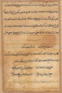 Sivu julkaisusta Tales of a Parrot Tuti-nama: tekstisivu, n. 1560. tekijältä Unbekannt