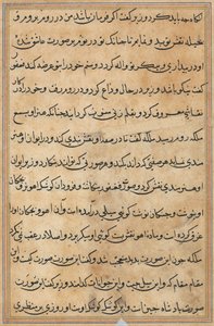 Sivu julkaisusta Tales of a Parrot Tuti-nama: tekstisivu, n. 1560. tekijältä Unbekannt