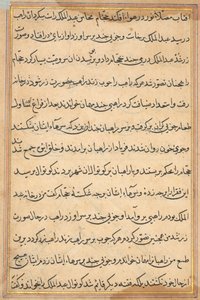 Sivu julkaisusta Tales of a Parrot Tuti-nama: tekstisivu, n. 1560. tekijältä Unbekannt