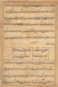 Sivu julkaisusta Tales of a Parrot Tuti-nama: tekstisivu, n. 1560. tekijältä Unbekannt