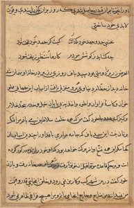 Sivu julkaisusta Tales of a Parrot Tuti-nama: tekstisivu, n. 1560. tekijältä Unbekannt