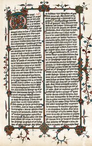 Sivu Wycliffesin Raamatun käännöksestä englanniksi, c1400 tekijältä Unbekannt