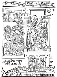 Biblia Pauperumin sivu Köyhien kansojen raamattu, 1400-luku tekijältä Unbekannt